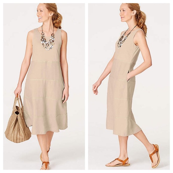 J. Jill Dresses & Skirts - J.Jill 100% Linen Tank Tiered Dress